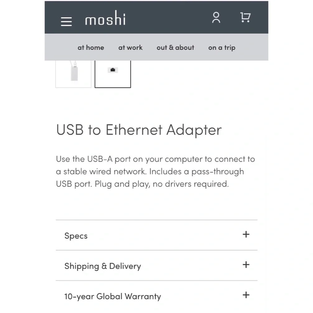 Moshi USB to Ethernet Adapter